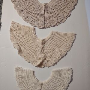 Elegant Cream Crochet Collar Set